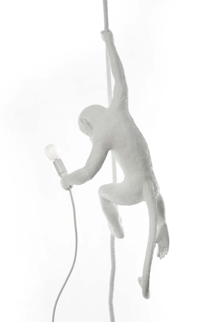 Living și dormitor Seletti Lampă suspendată The Monkey Lamp Ceiling 14883 alb