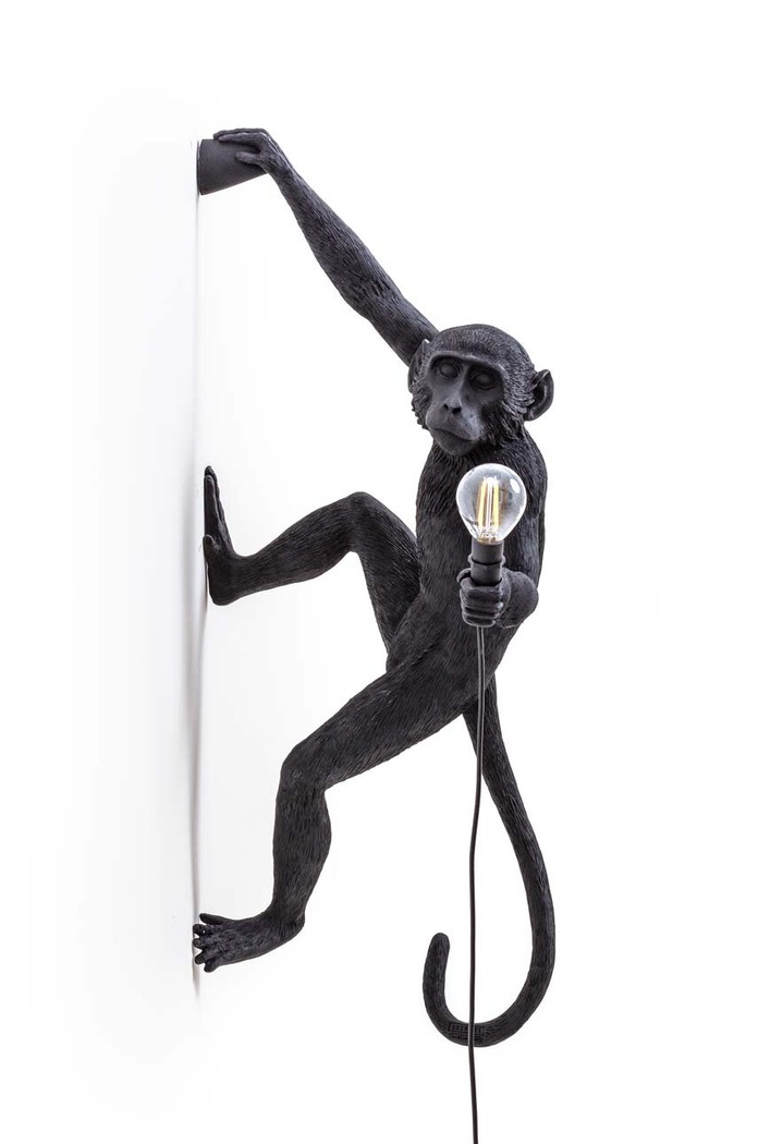 Seletti lampa ścienna The Monkey Lamp Hanging 14919 czarny AA00