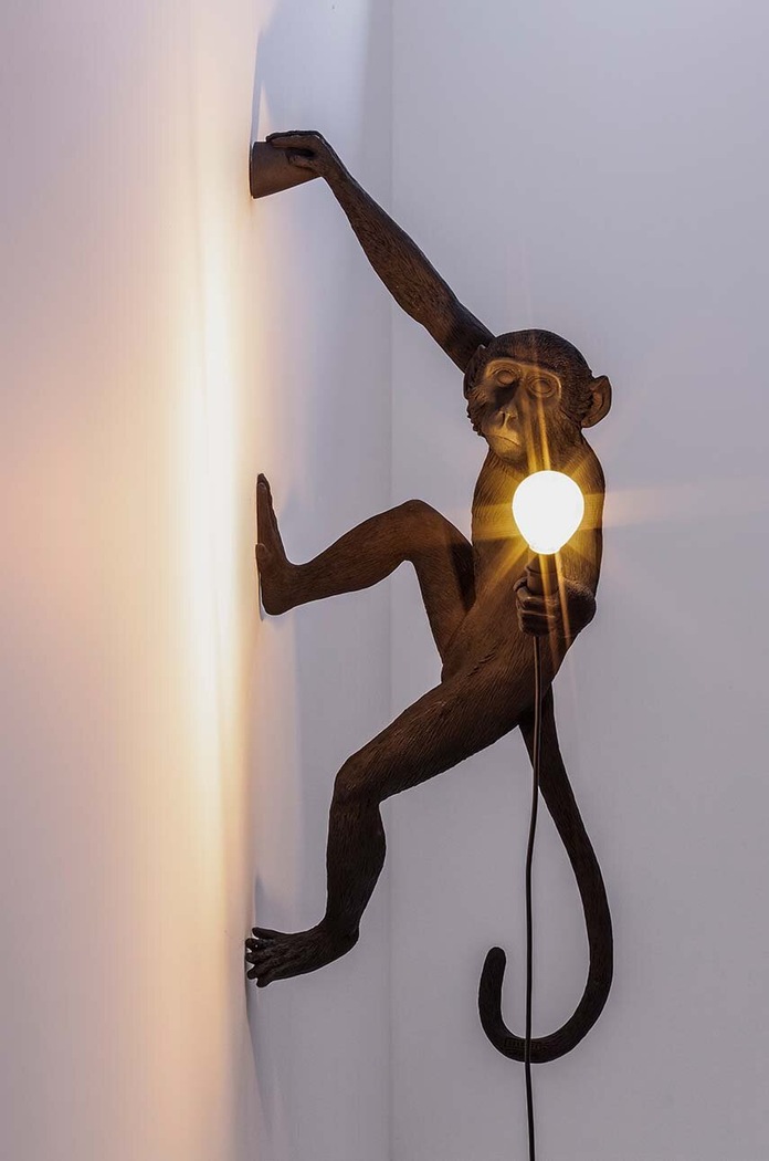 Salon i sypialnia Seletti lampa ścienna The Monkey Lamp Hanging 14919 czarny