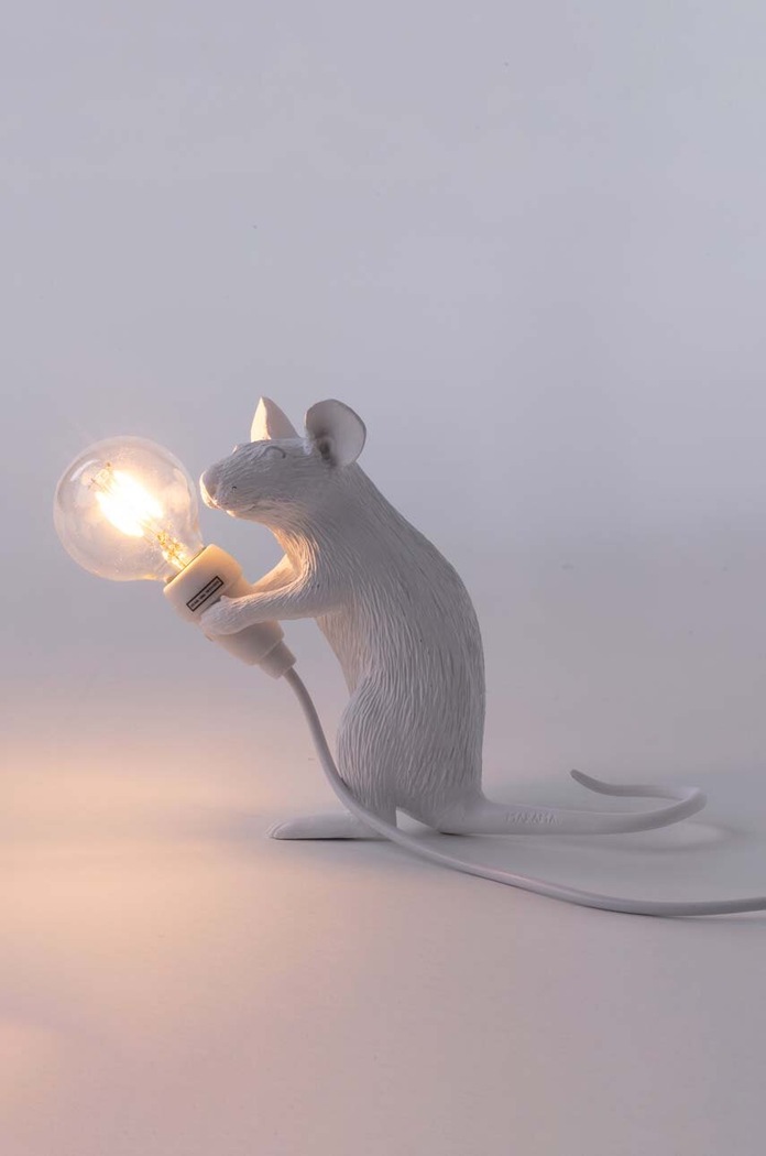 Stolná lampa Seletti Mouse Mac biela 15221