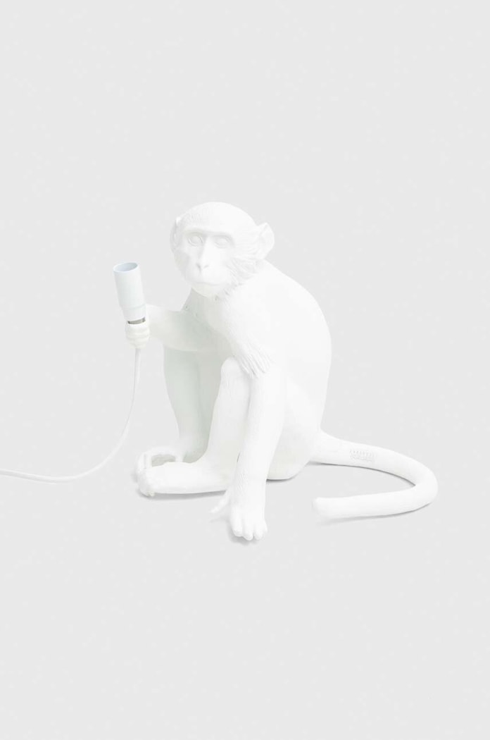 Seletti lampa stołowa Monkey Sitting biały 14882