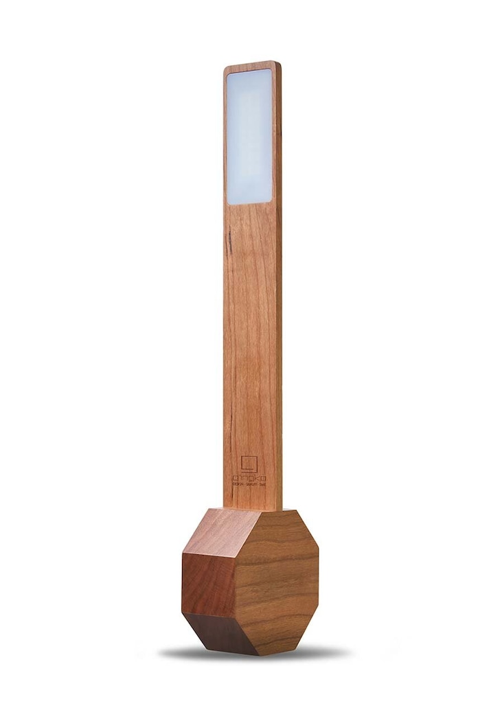 Obývacia izba a spálňa Bezdrôtová lampa s budíkom Gingko Design Octagon Plus Clock Desk Light G012CH burgundské
