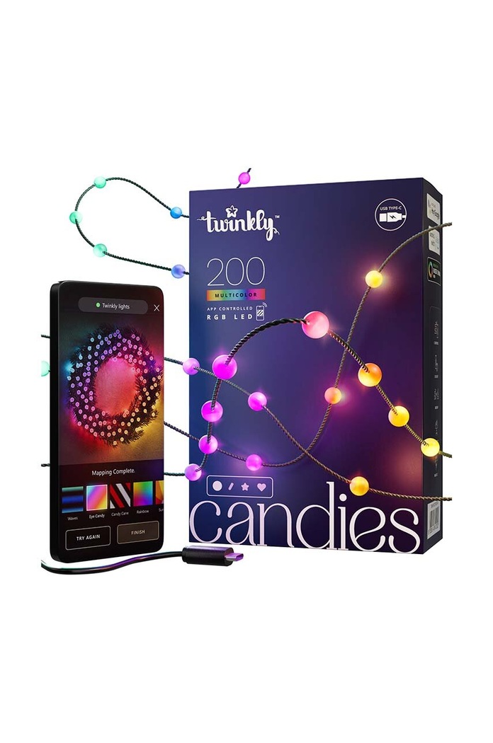 Twinkly Ghirlandă led inteligentă Candies 200 RGB LED perły, 12 mb multicolor TWKP200RGB.G