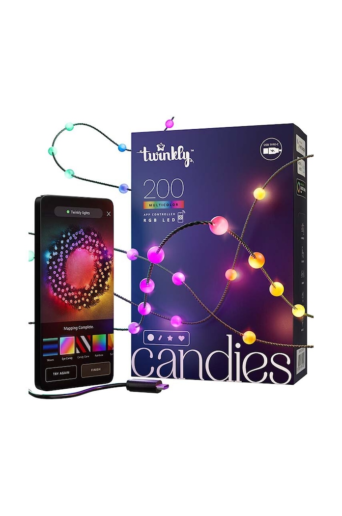 Twinkly Ghirlandă led inteligentă Candies 200 RGB LED perły, 12 mb multicolor TWKP200RGB.G