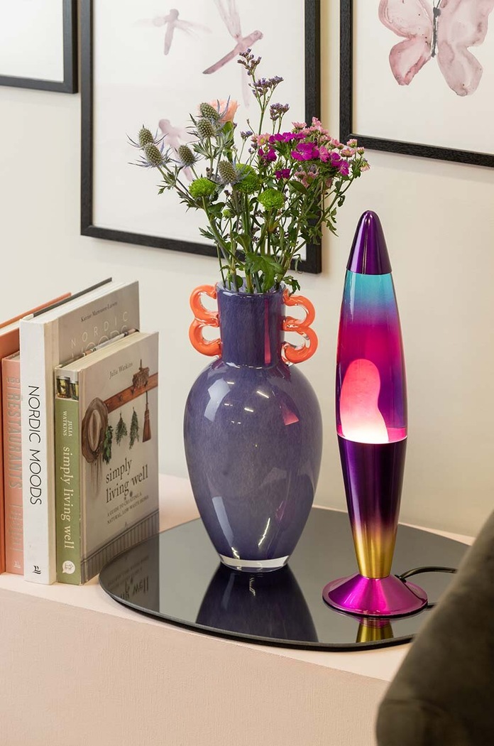 Obývacia izba a spálňa Stolná lampa Leitmotiv Rainbow Rocket Lava LM2186PU fialová