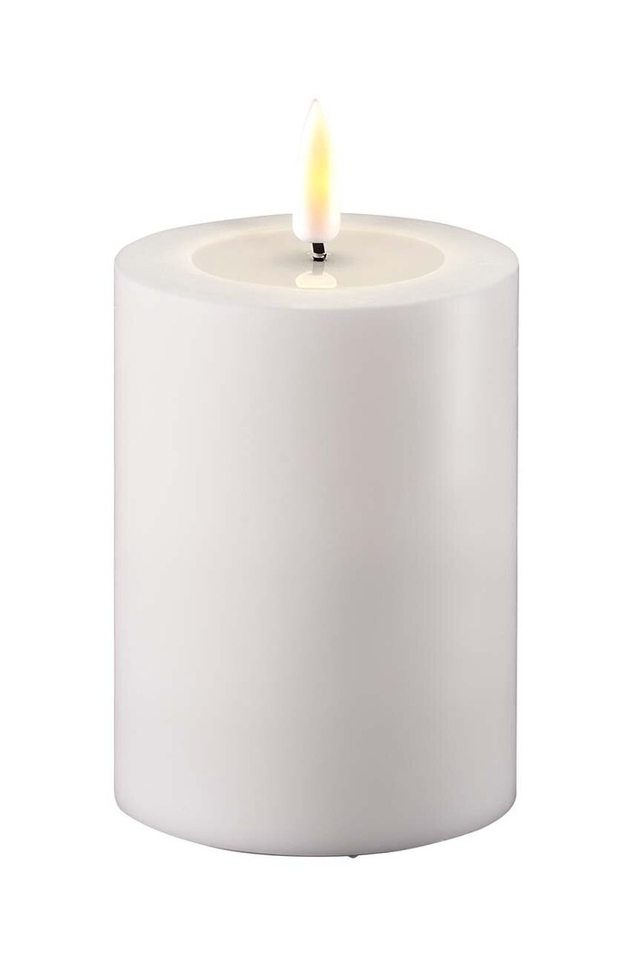 LED свещ Deluxe Homeart 7,5 x 10 cm бял RF.UL.0005