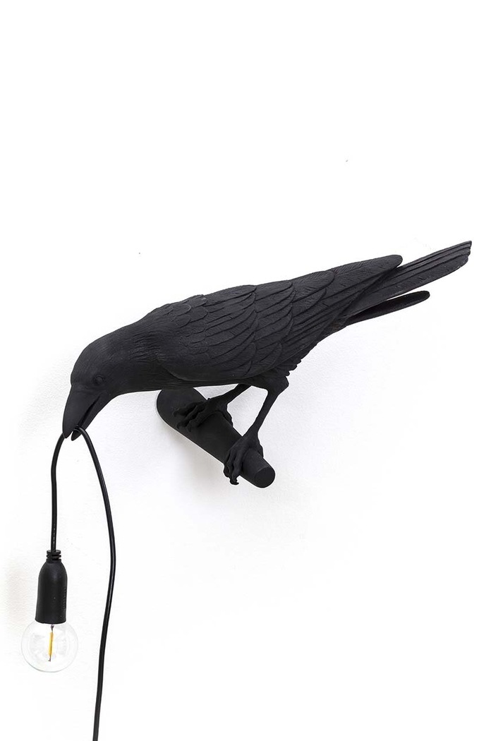 Nástenná lampa Seletti Bird Lamp Black Looking Left čierna 14737