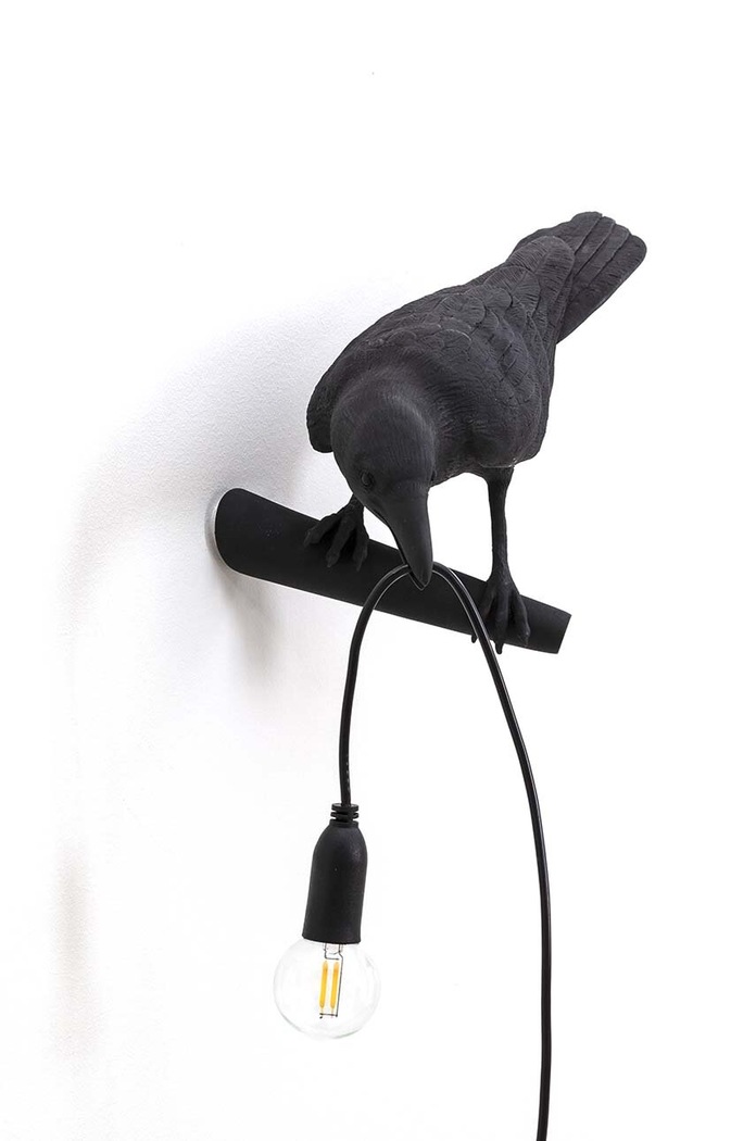 Nástenná lampa Seletti Bird Lamp Black Looking Left 14737 čierna AA00