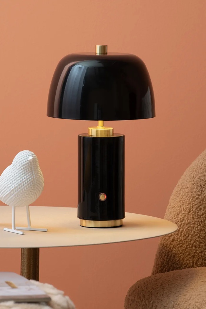Leitmotiv lampă de masă led fără fir Freya negru LM2225BK
