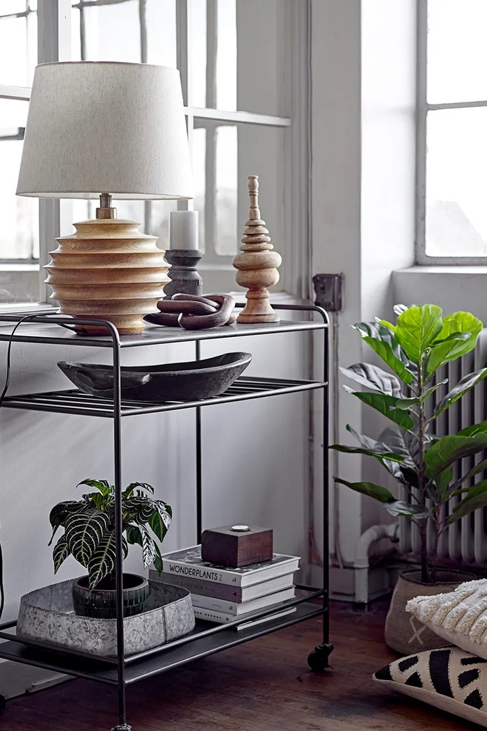 Salon i sypialnia Bloomingville lampa stołowa Svale 82046379 brązowy