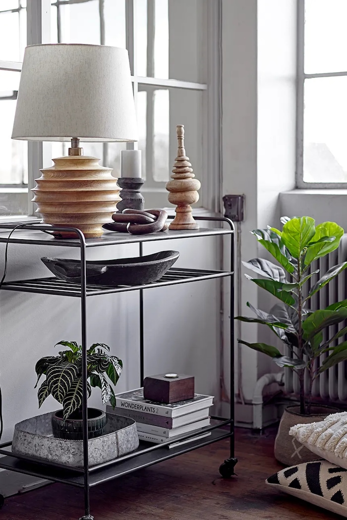 Salon i sypialnia Bloomingville lampa stołowa Svale 82046379 brązowy