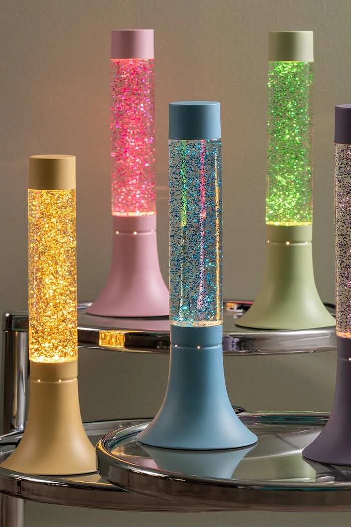 Salon i sypialnia Leitmotiv Lampa stołowa Astro Glitter LM2244YE żółty
