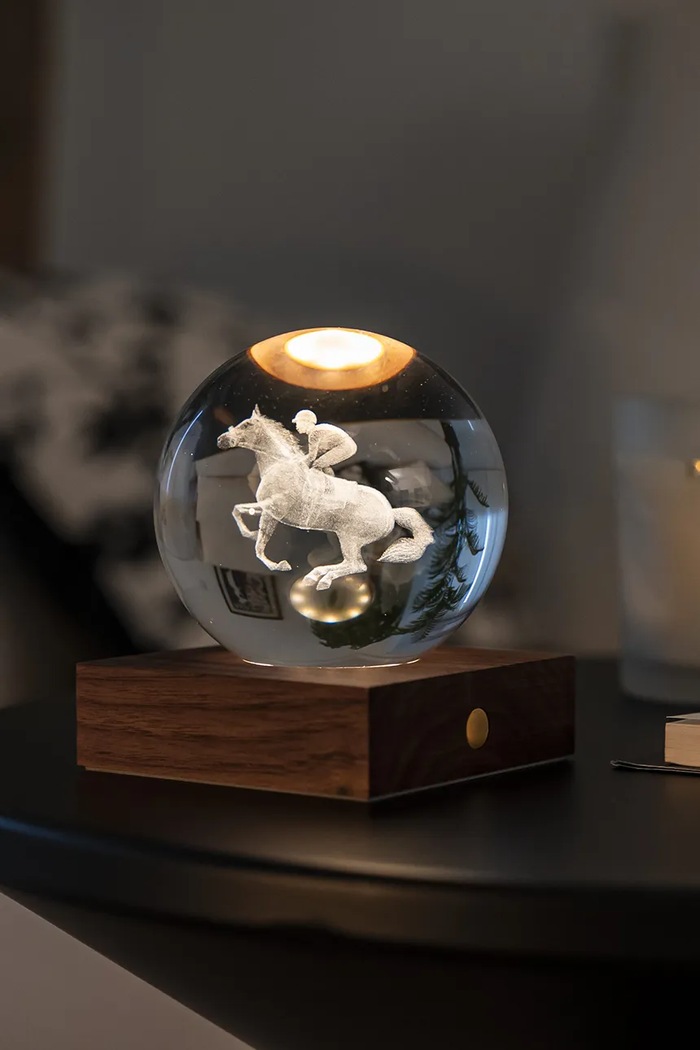 Bezdrátová stolní LED lampa Gingko Design Amber Crystal Light 9,5 x 8 cm G025HR hnědá AA00