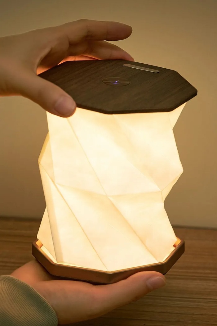 Ασύρματο φωτιστικό led Gingko Design Twist Hexagon 12,1 x 12,1 x 18 cm G035WT καφέ AA00