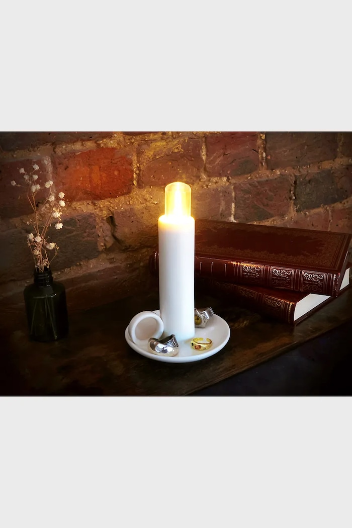 Luckies of London lampa bežična od bojanog stakla SK.LIGHTCANDLE3 bijela