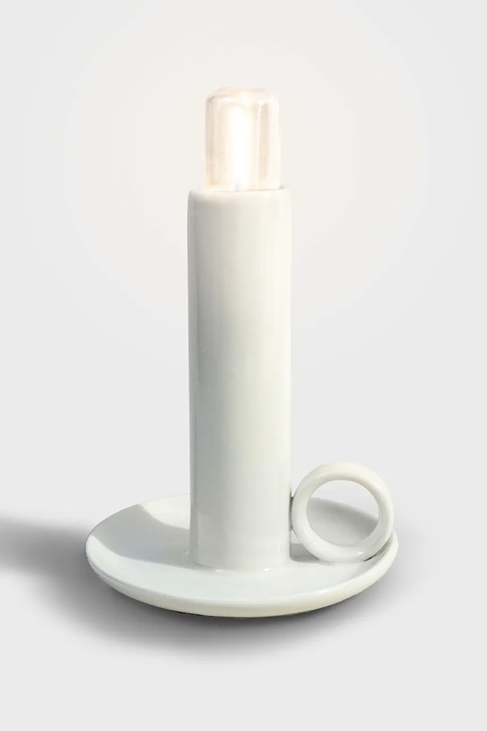 Luckies of London lampa bežična od bojanog stakla SK.LIGHTCANDLE3 bijela AA00