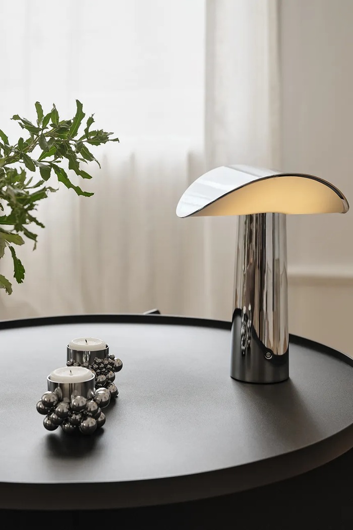 Salon i sypialnia Gejst lampa LED ze stali nierdzewnej 22,5 x 17,5 x 16,5 cm G40143 szary