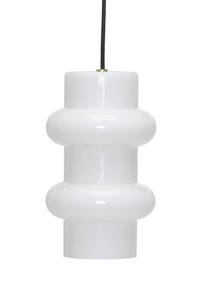 Hübsch závesná lampa z mliečneho skla 15 x25 cm biela 962111