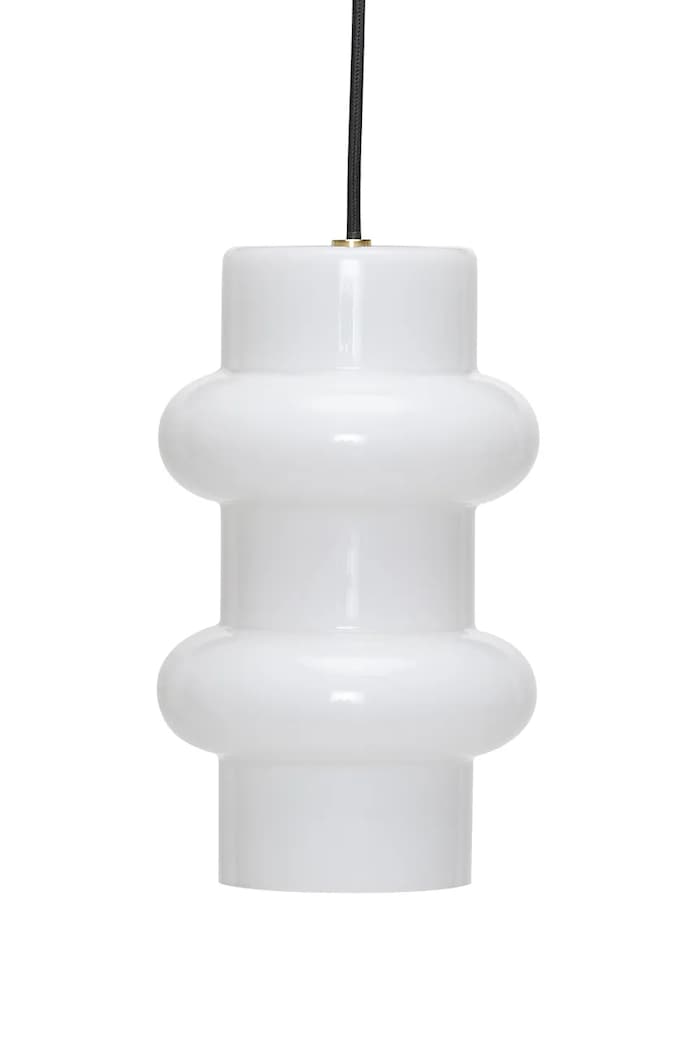Hübsch závesná lampa z mliečneho skla 15 x25 cm biela 962111
