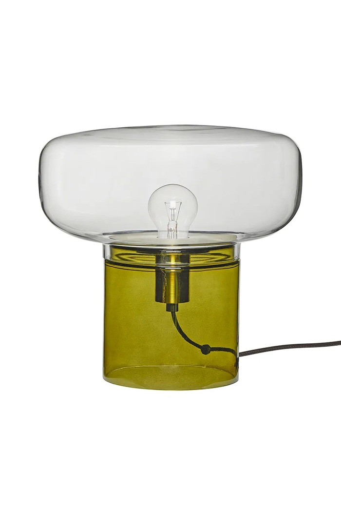 Hübsch Lampa stołowa ze szkła 33 x 30 cm zielony 961608