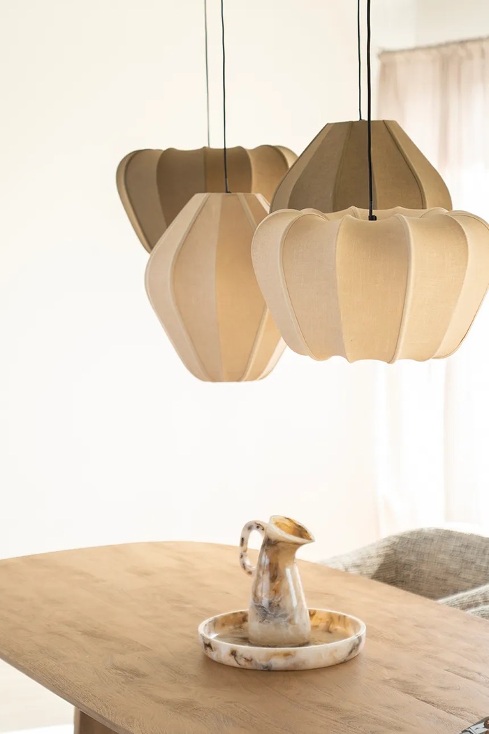 By-Boo lampa wisząca z materiału tekstylnego 48 x 28 cm beżowy 250435