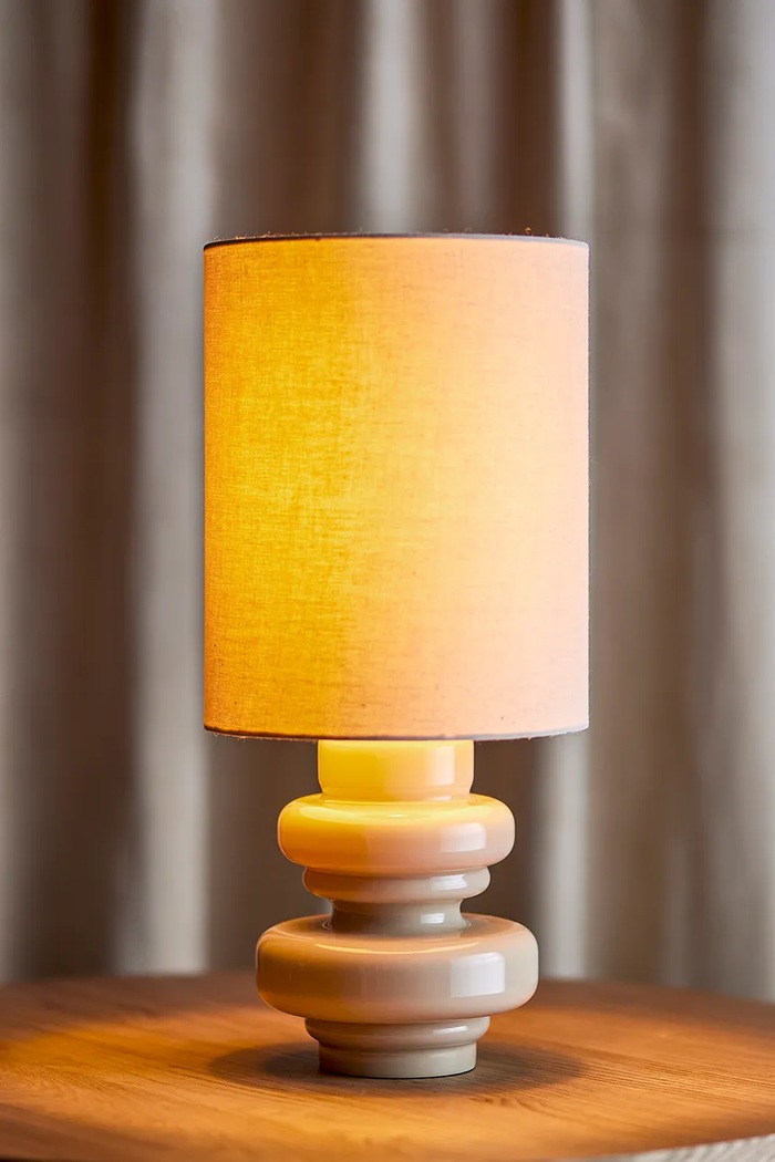 Lampa stołowa ze szkła barwionego 24 x 51 cm Bloomingville 82069436 beżowy