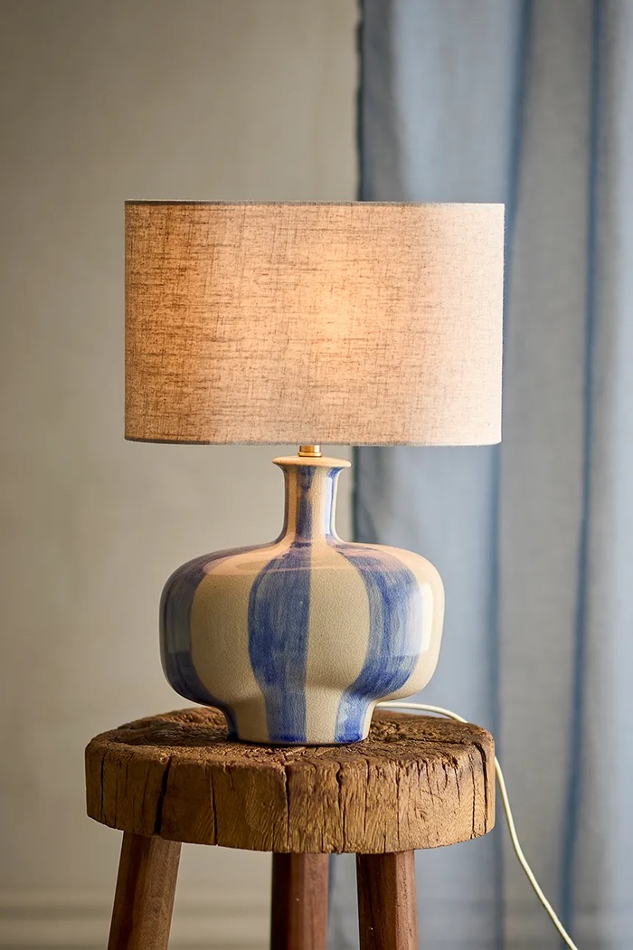 Lampa stołowa z kamionki 33 x 46 x 19 cm Bloomingville 82069577 multicolor