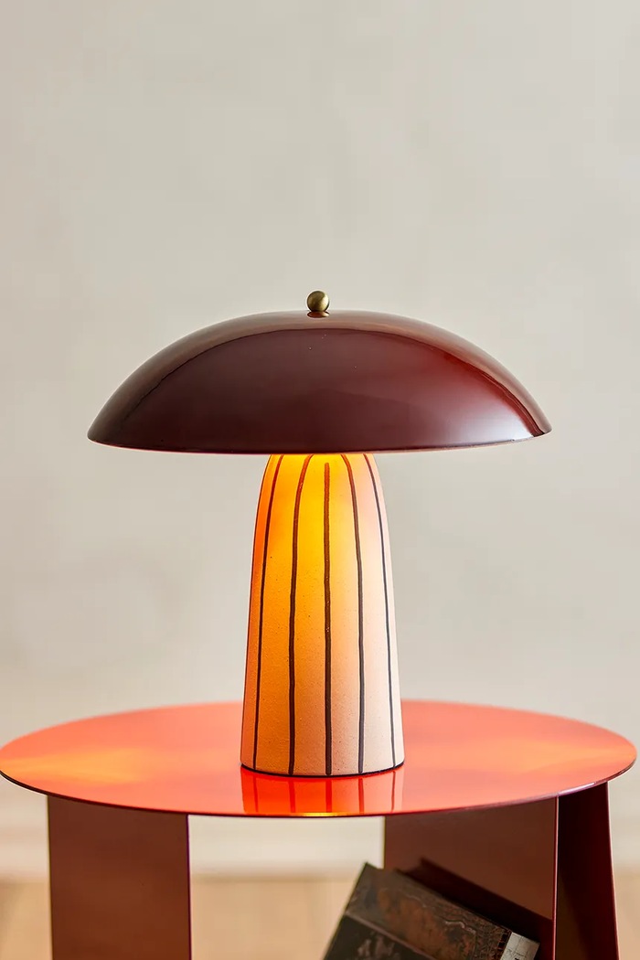 Lampa stołowa z kamionki 30 x 32 x 21 cm Bloomingville 82069576 multicolor