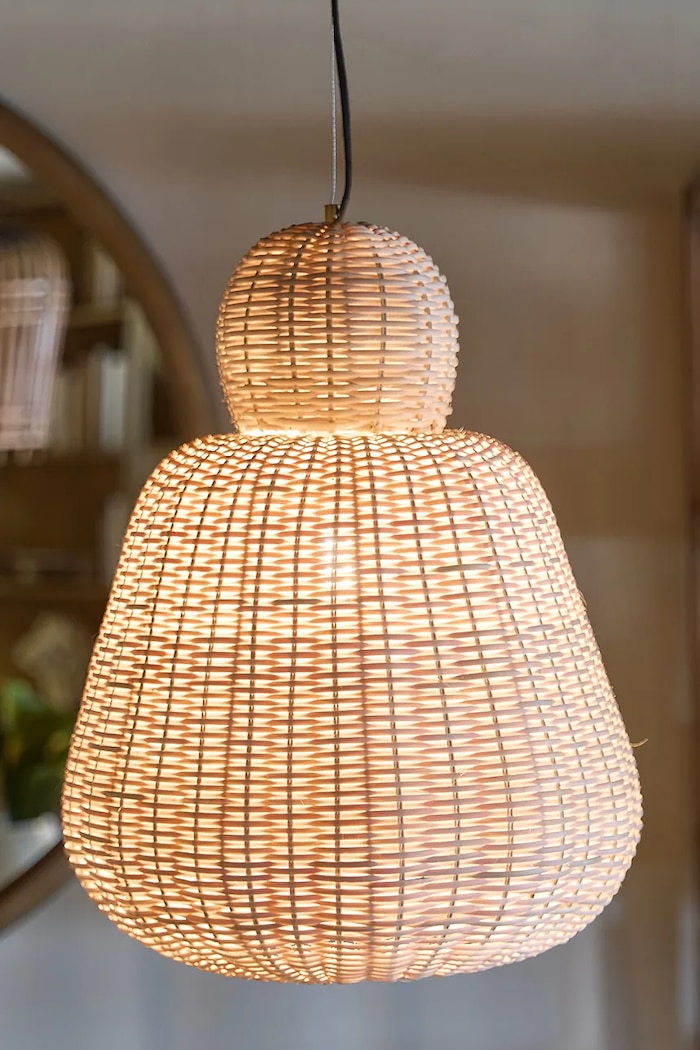 Riviera Maison Lampa wisząca z rattanu 43 x 56 cm 594250 beżowy AA00