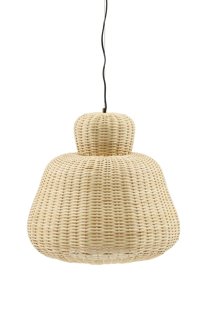 Riviera Maison Lampa wisząca z rattanu 55 x 48 cm beżowy 594240.