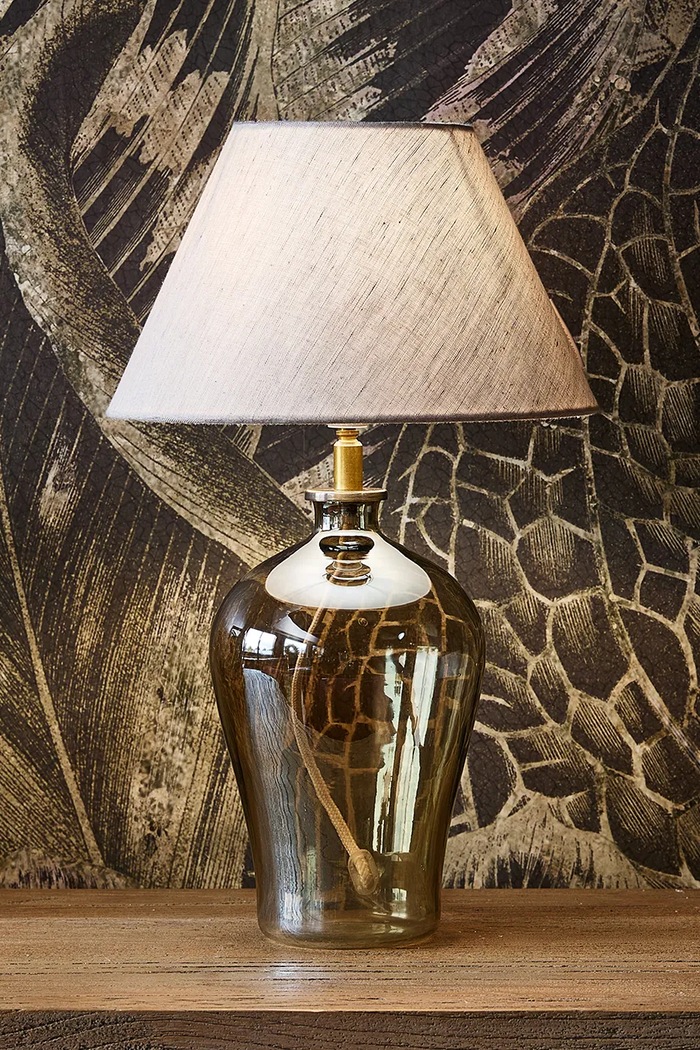 Salon i sypialnia Riviera Maison lampa stołowa ze szkła 25 x 46 cm 584390 multicolor