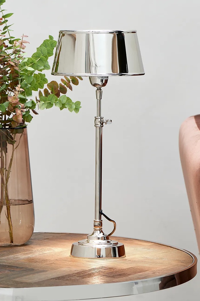 Riviera Maison lampa stołowa z metalu polerowanego 48,5 cm 985100 szary AA00