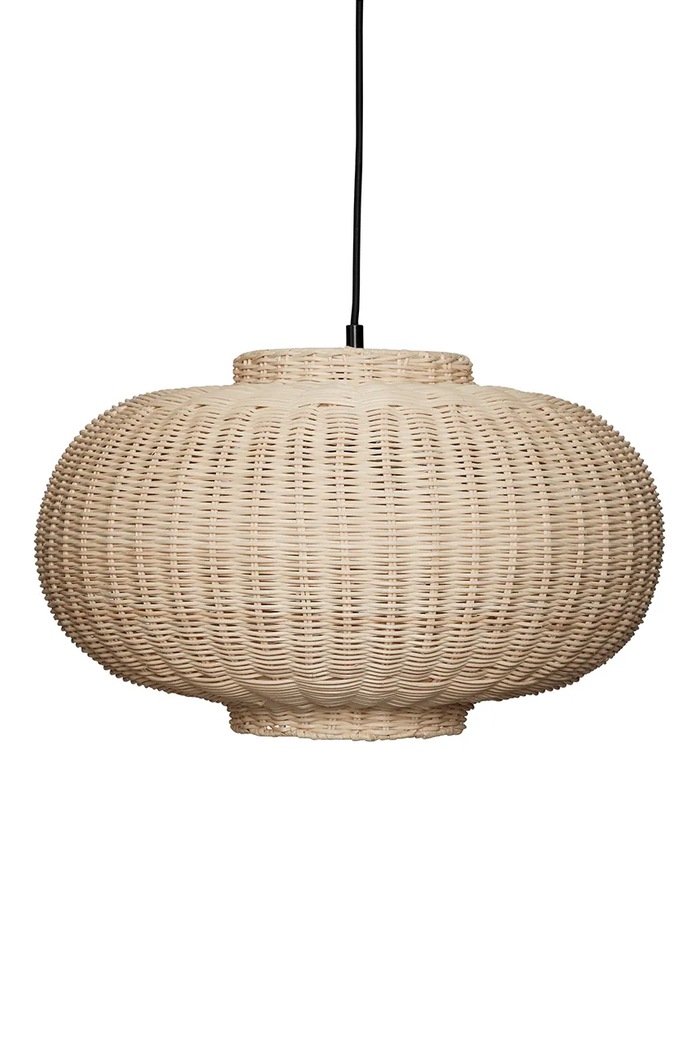 Hübsch lampa ścienna z rattanu 45 x 27 cm beżowy 991529