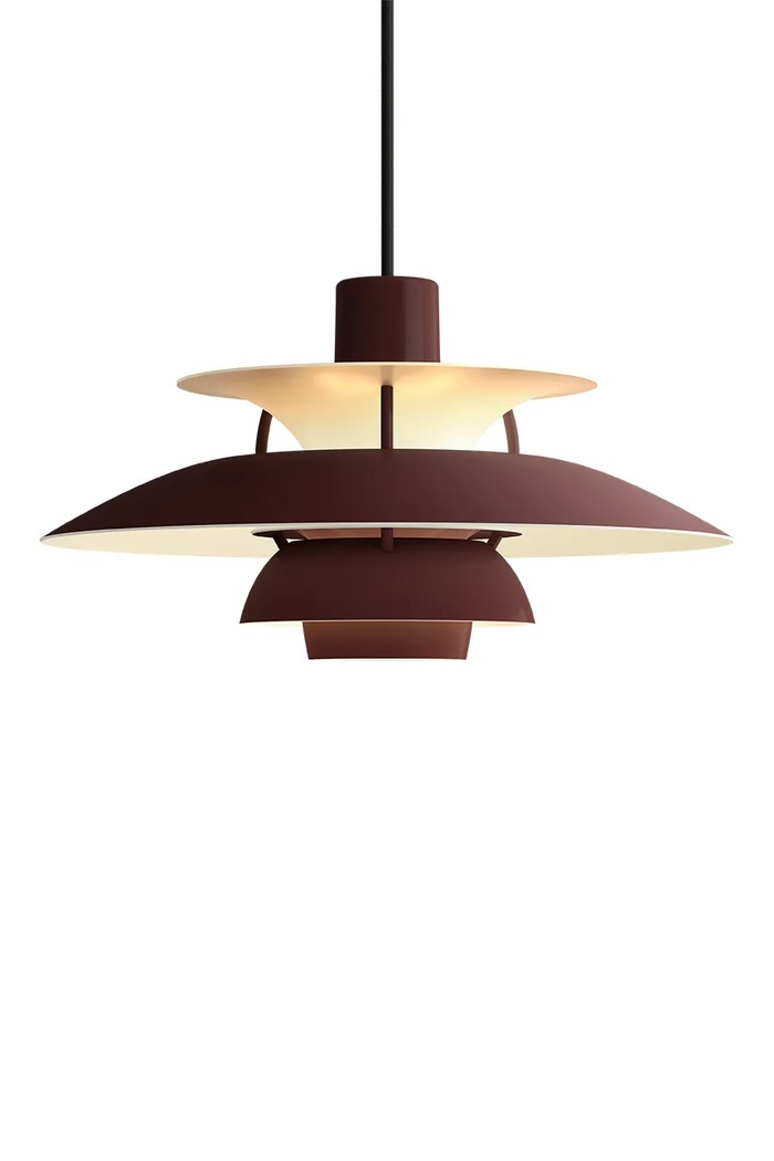 Louis Poulsen lampa wisząca z metalu PH 5 Mini bordowy 5741115013
