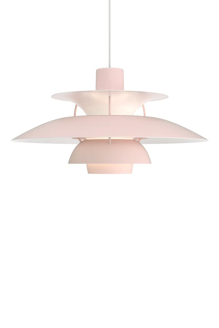 Louis Poulsen lampa wisząca z metalu PH 5 różowy 5741113044