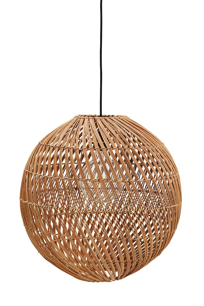 Madam Stoltz lampa wisząca z rattanu 45 cm brązowy MKNV23715