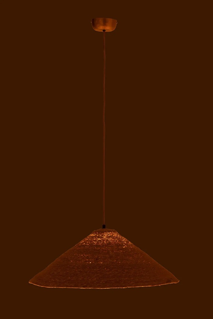 Salon i sypialnia J-Line lampa wisząca z rattanu 60 x 20 cm 43800 beżowy