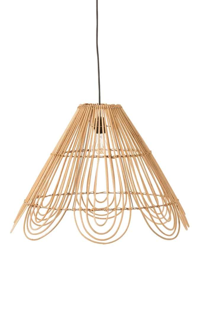 J-Line klosz wiszący z rattanu 38,5 x 58 cm beżowy 20904