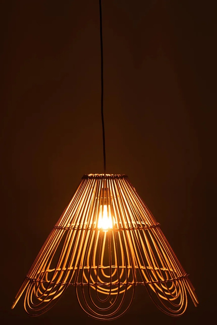 Salon i sypialnia J-Line klosz wiszący z rattanu 38,5 x 58 cm 20904 beżowy