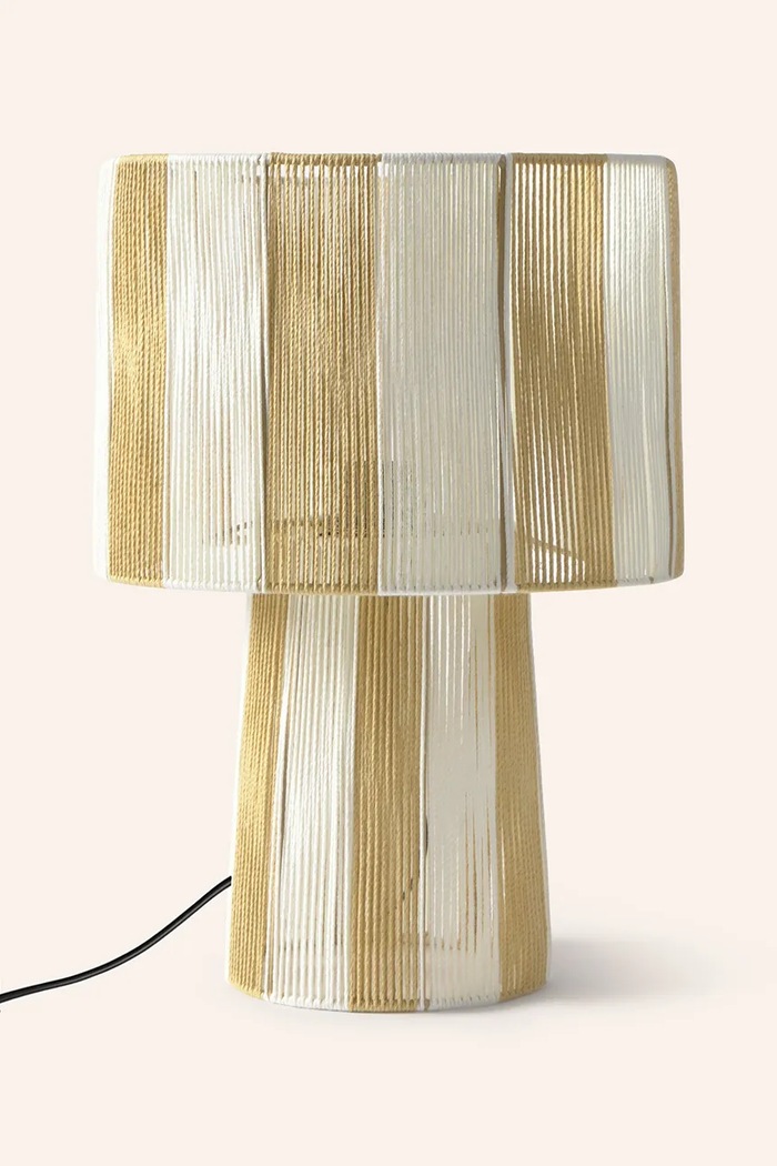 Calma House lampa stołowa bawełniana 46 x 30 cm multicolor FARL4630BEI