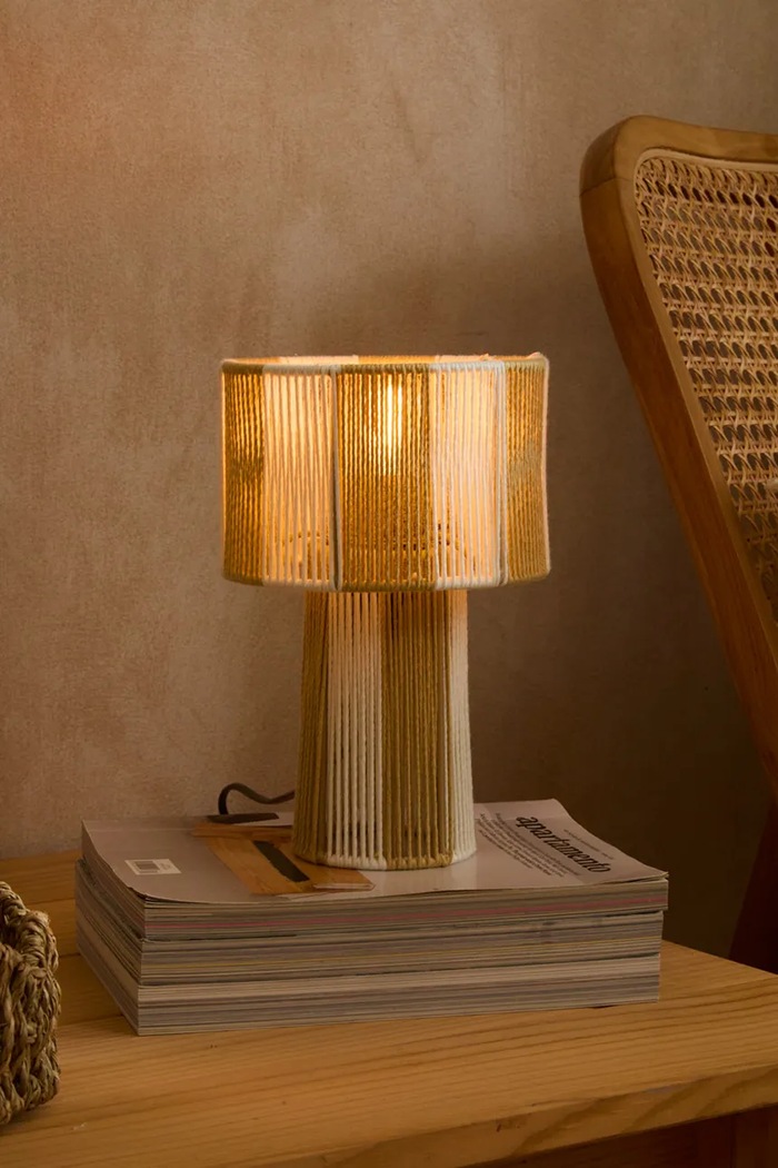 Calma House lampa stołowa bawełniana 23 x 15 cm FARL2315BEI multicolor AA00