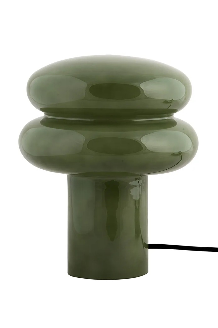 Leitmotiv lampa stolná z farebného skla 20 x 24 cm zelená LM2402GR