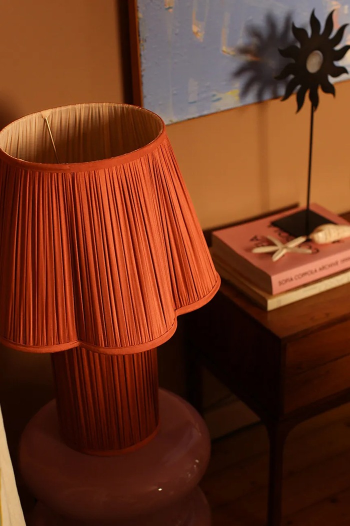 Doing Goods Λάμπα τραπεζιού με μετάξι 57 x 18 x 40 cm πορτοκαλί 1.20.60.008.094.5