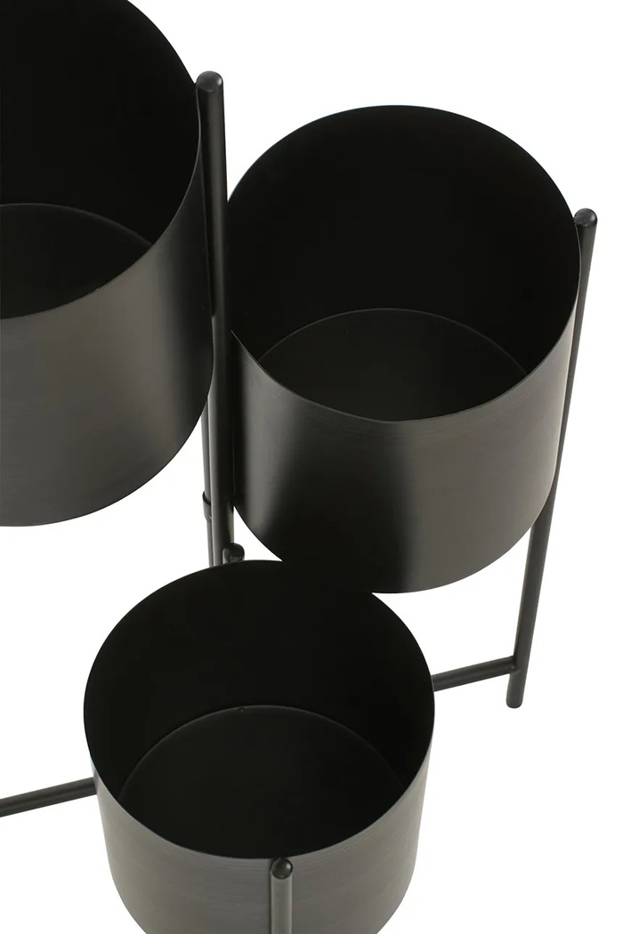 J-Line kwietnik ze stelażem z żelaza 23 x 22 x 75 cm 62431 czarny AA00