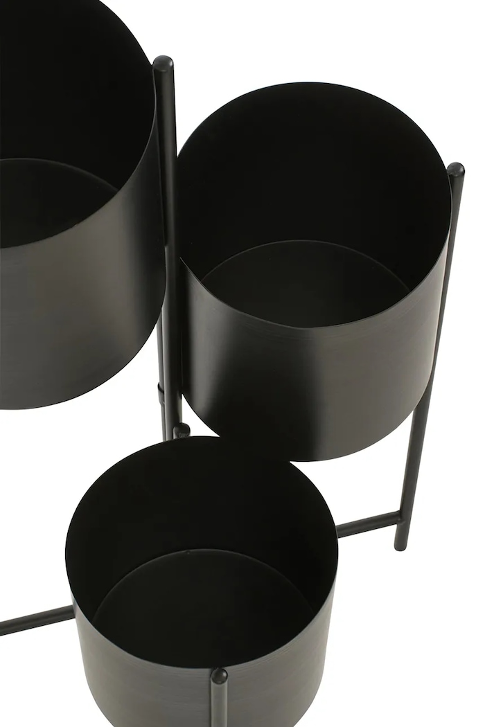 J-Line kwietnik ze stelażem z żelaza 23 x 22 x 75 cm 62431 czarny AA00