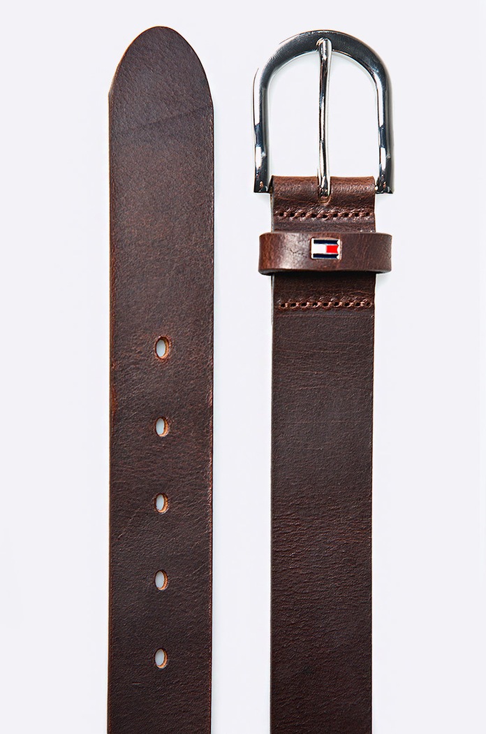 Tommy Hilfiger opasok dámsky kožený WW0WW11590 hnedá AA00