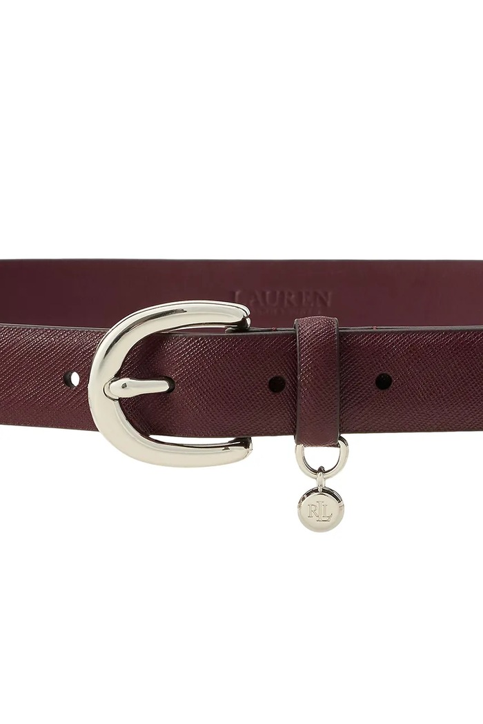 Lauren Ralph Lauren Pasek damski skórzany 412802952 bordowy AA00