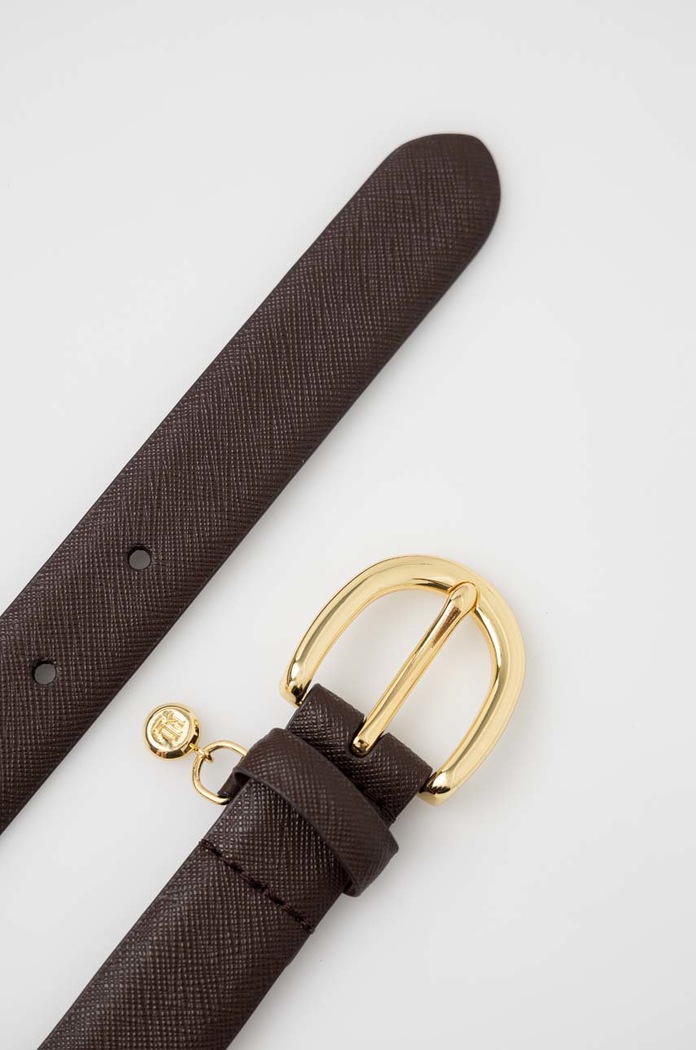 Lauren Ralph Lauren pásek dámský kožený 412802952 hnědá AA00