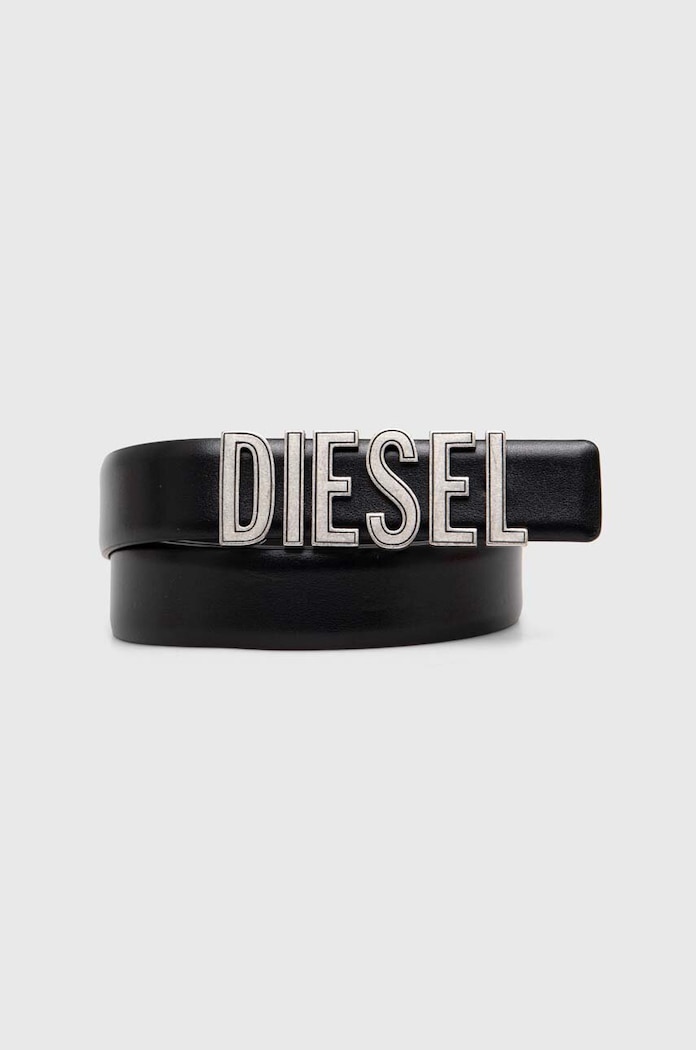 Kožený pásek Diesel B-DIESEL RIVETS BELT Dárkový box černá X09790.P6364