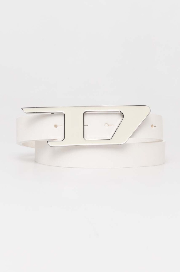 Kožený pásek Diesel D LOGO B-DLOGO II BELT bílá X09917.PR227
